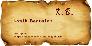 Kosik Bertalan névjegykártya